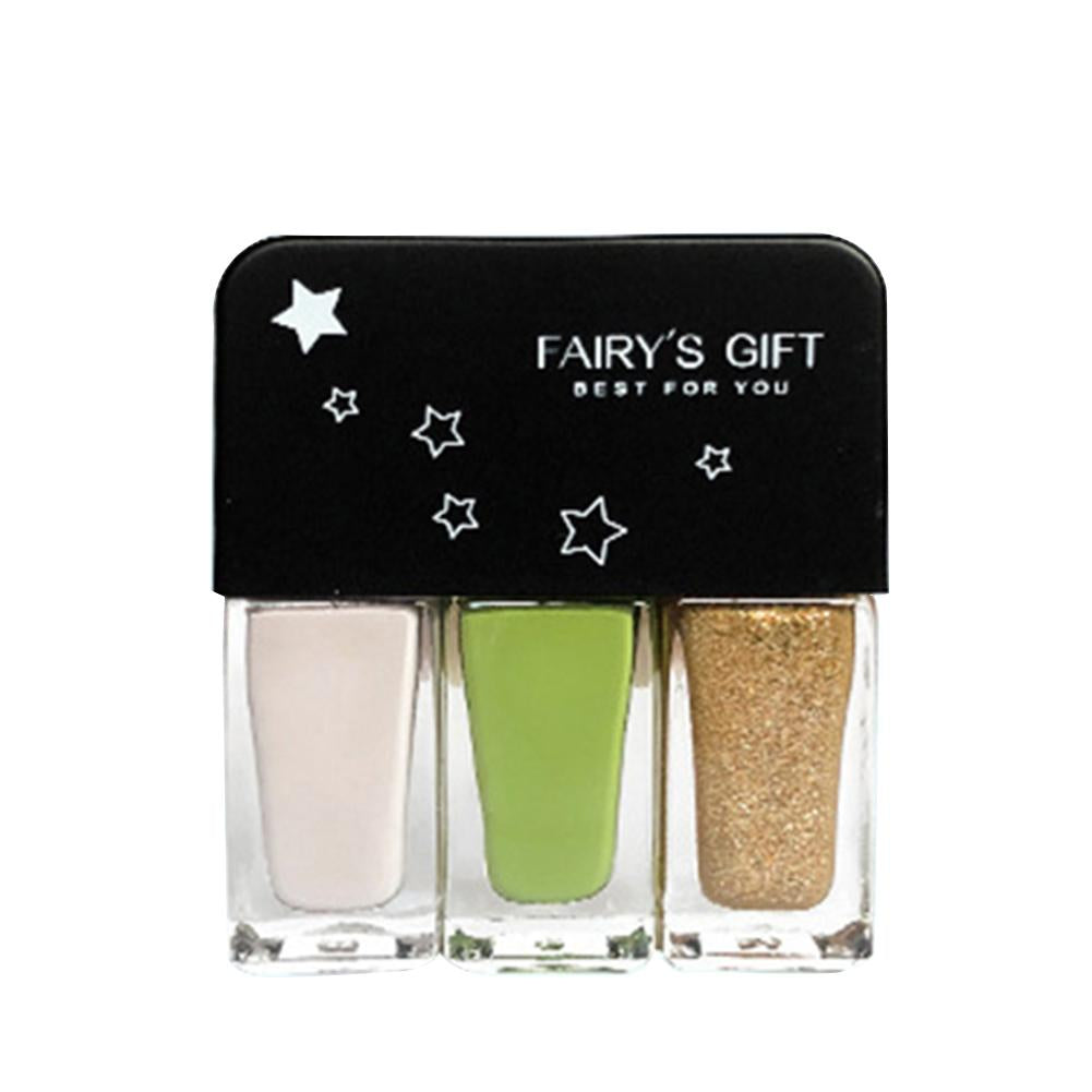 Three-Color Sequined Nail Polish Set for Sparkling Nails