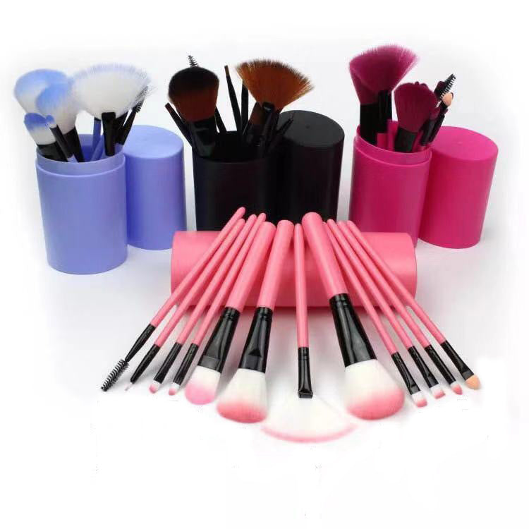 Complete 12pcs Makeup Brush Set – Blush, Eyeshadow, Eyelash, Highlighter & Face Brushes for Flawless Application