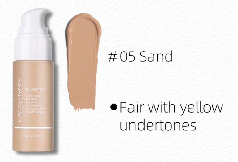 Matte Oil Control Liquid Foundation – Shine-Free, Full Coverage for Oily Skin with All-Day Wear