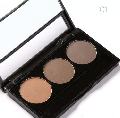 Long-Lasting Three-Color Eyebrow Powder for Waterproof, Smudge-Proof Brows