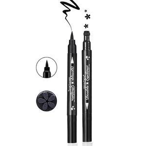 Black eyeliner pencil with a long-lasting color and a triangular piece to define the eye