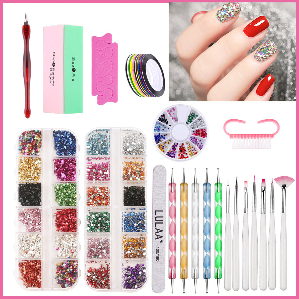 Complete Nail Art Set with Nail Lamp, Stickers, and Drill Tools