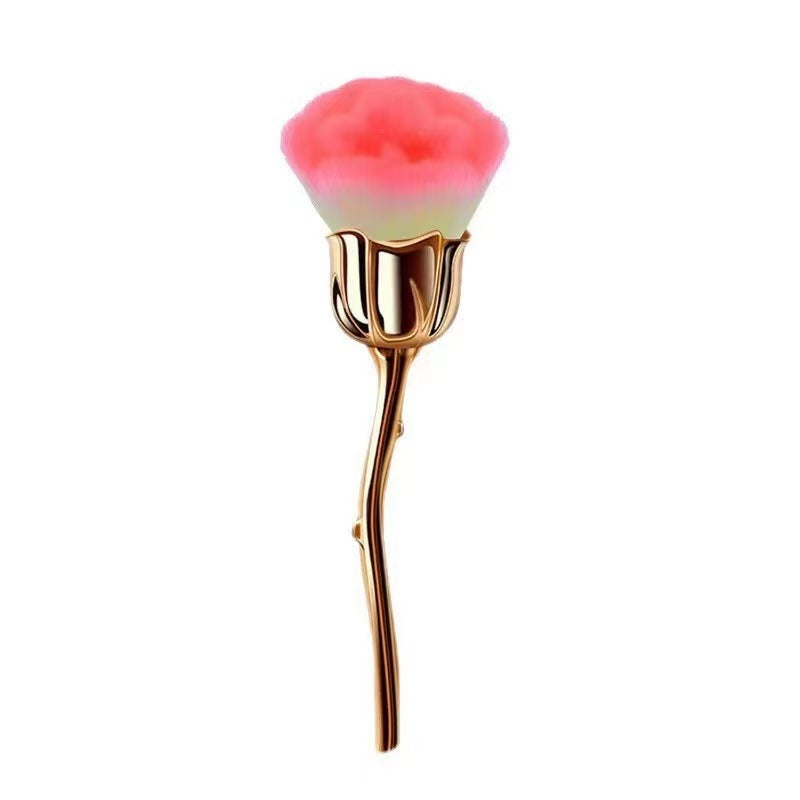 Soft Rose Face Powder Brush for a Smooth, Airbrushed Finish