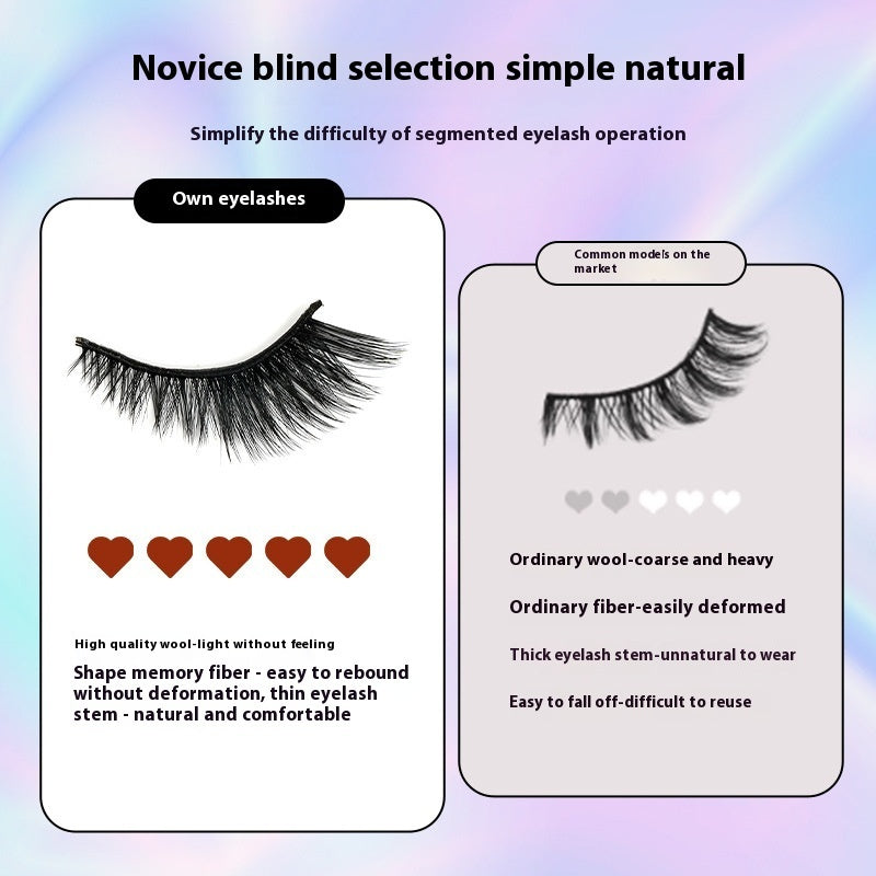 Five Pair Cat Eye Oblique Makeup Eyelashes for Thick, Dramatic Look