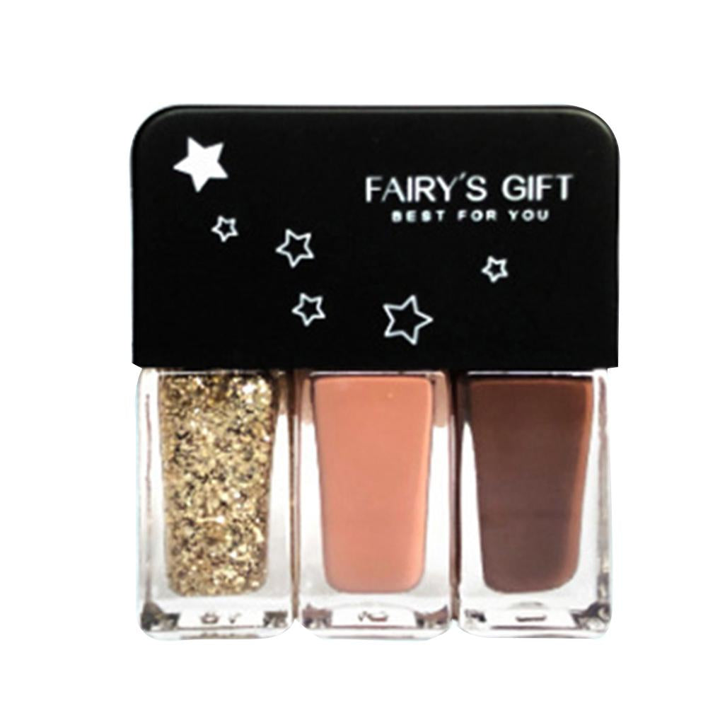 Three-Color Sequined Nail Polish Set for Sparkling Nails