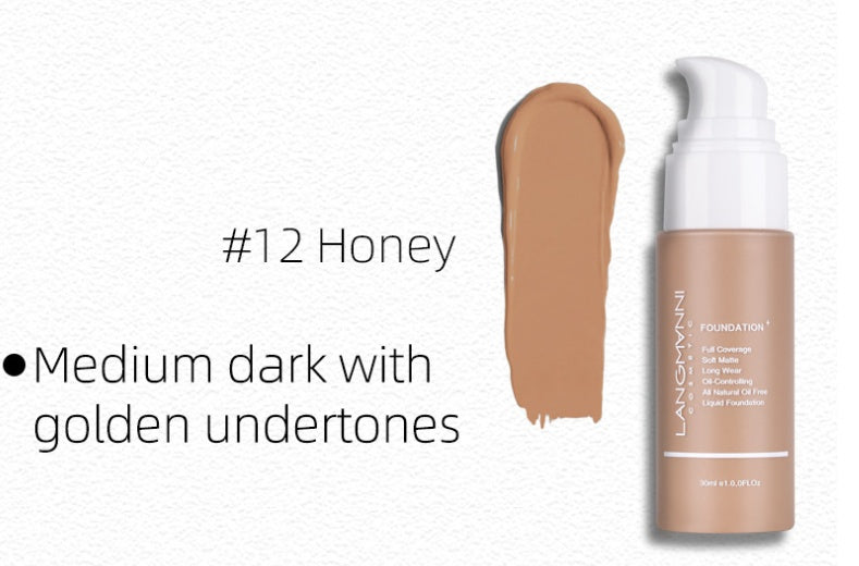 Matte Oil Control Liquid Foundation – Shine-Free, Full Coverage for Oily Skin with All-Day Wear