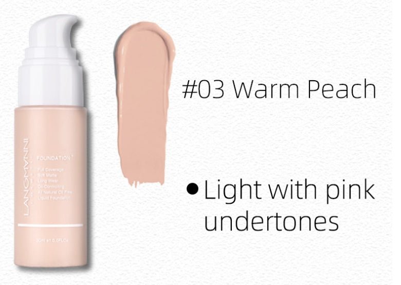 Matte Oil Control Liquid Foundation – Shine-Free, Full Coverage for Oily Skin with All-Day Wear