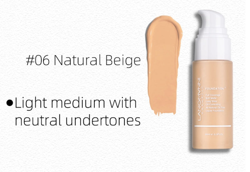 Matte Oil Control Liquid Foundation – Shine-Free, Full Coverage for Oily Skin with All-Day Wear