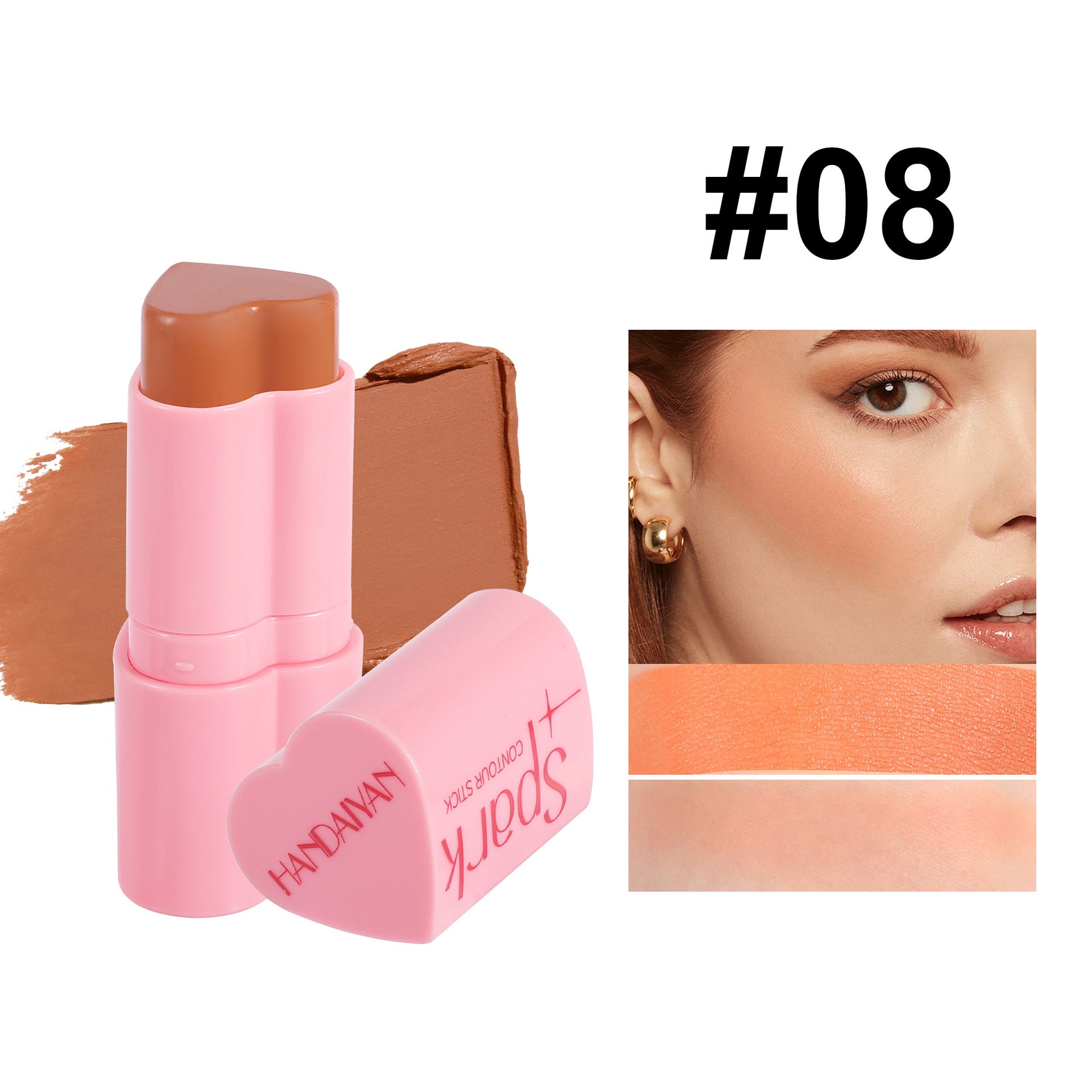 Blusher Highlighter Facial Brightening Contour Stick – 3-in-1 Sculpting & Radiance Boosting