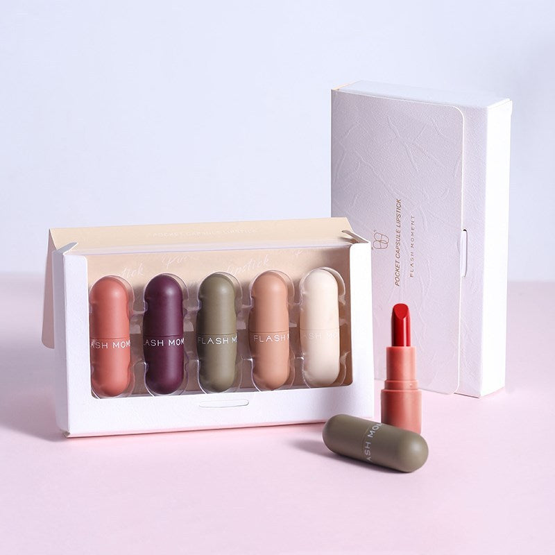 Compact Mini Capsule Lipstick for On-the-Go Use