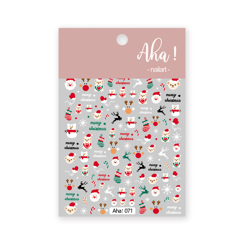 Santa Claus Cartoon Nail Art Stickers – Perfect for Adding Holiday Cheer to Your Nails