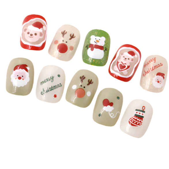 Santa Claus Cartoon Nail Art Stickers – Perfect for Adding Holiday Cheer to Your Nails