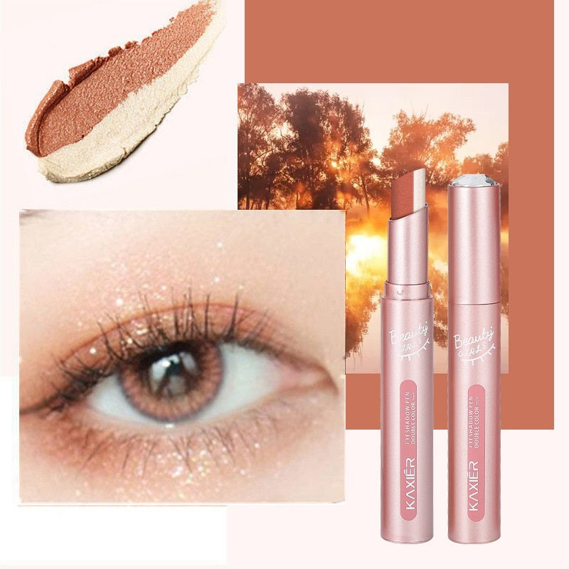 Dual-Tone Eyeshadow Stick for Easy, Bold Eye Color Application