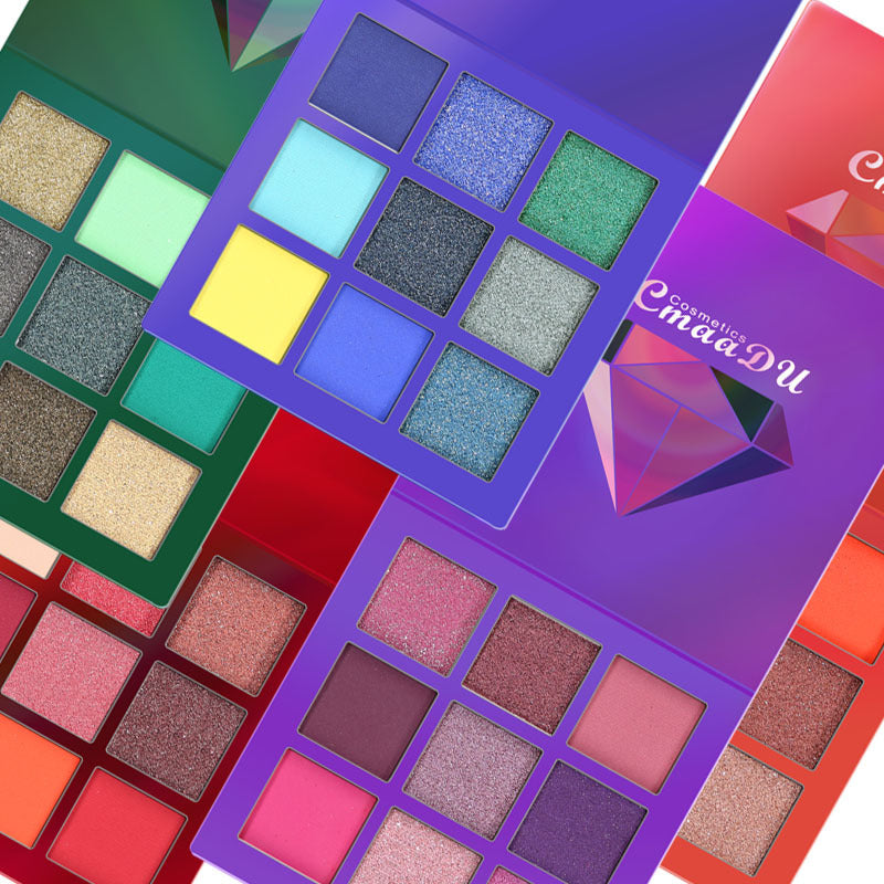 9-Color Diamond Bright Eyeshadow - Sparkling Eye Shadows for Stunning Looks