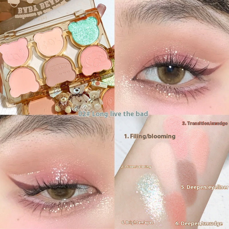 Six-Color Cool Diamond Eyeshadow for Smoky and Contrasted Eye Makeup