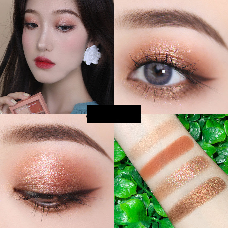 Compact 4-Color Eyeshadow Palette for Quick and Versatile Eye Looks