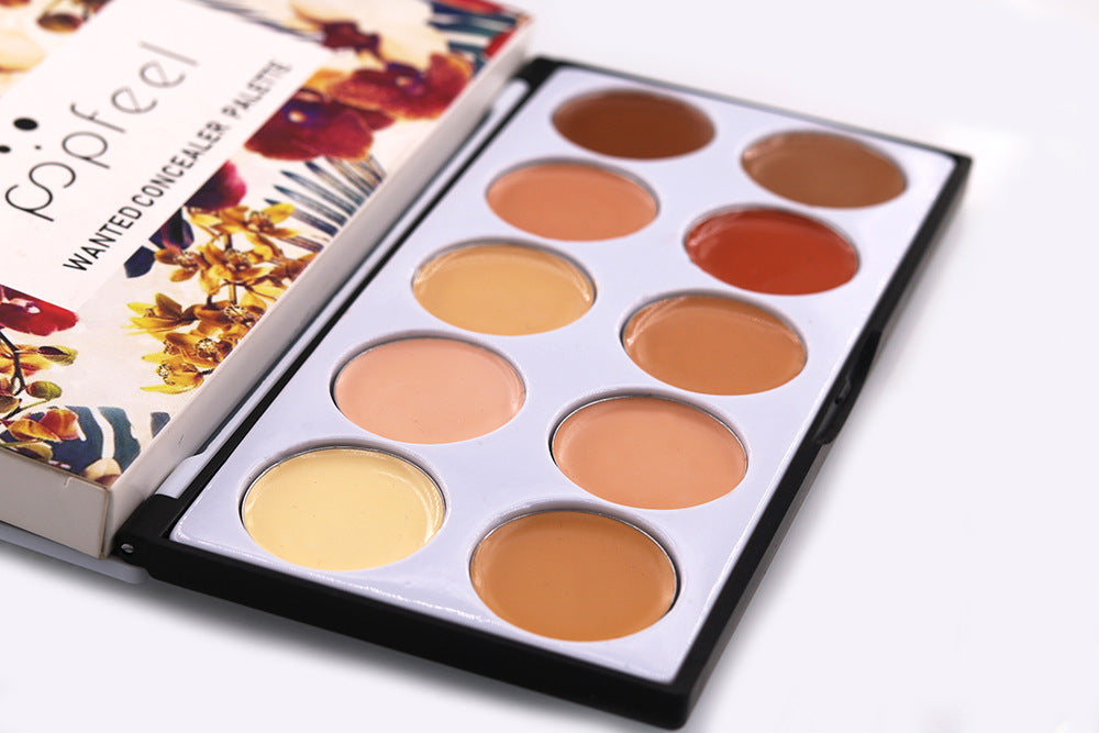 10-Color Professional Concealer Palette for Flawless Coverage