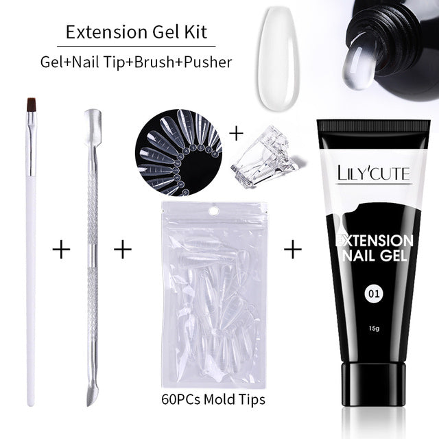 15ml Nail Extension Gel Kit – Soak Off UV Gel for Acrylic Nail Extensions