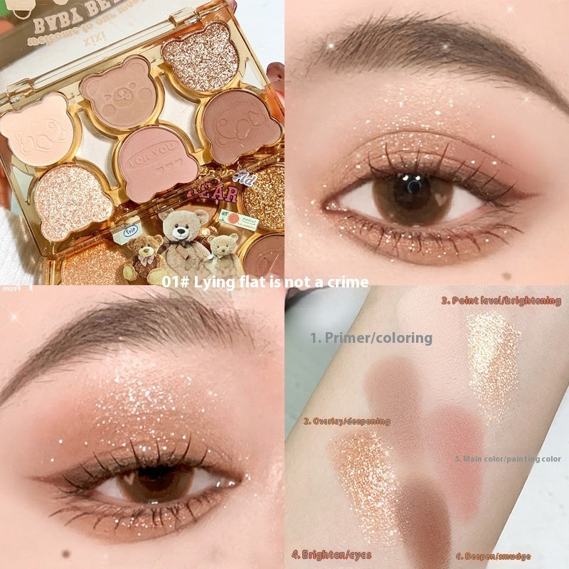 Six-Color Cool Diamond Eyeshadow for Smoky and Contrasted Eye Makeup