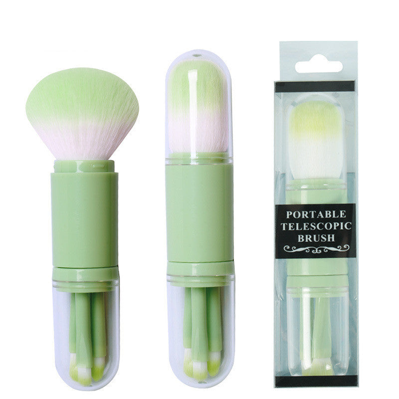 Portable Four In One Retractable Makeup Brush for Eyes and Skin