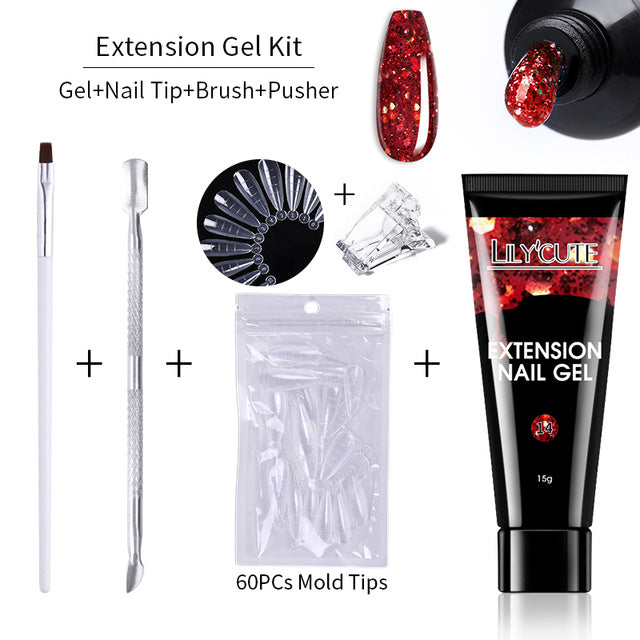 15ml Nail Extension Gel Kit – Soak Off UV Gel for Acrylic Nail Extensions