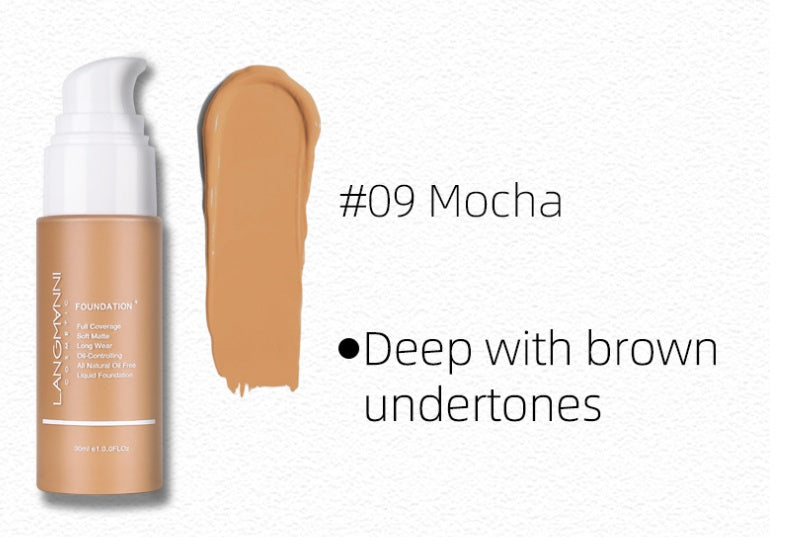 Matte Oil Control Liquid Foundation – Shine-Free, Full Coverage for Oily Skin with All-Day Wear