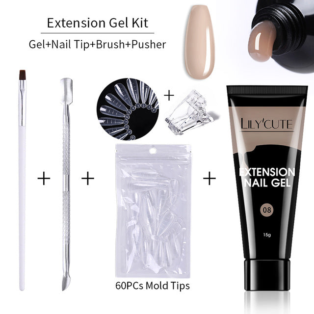 15ml Nail Extension Gel Kit – Soak Off UV Gel for Acrylic Nail Extensions