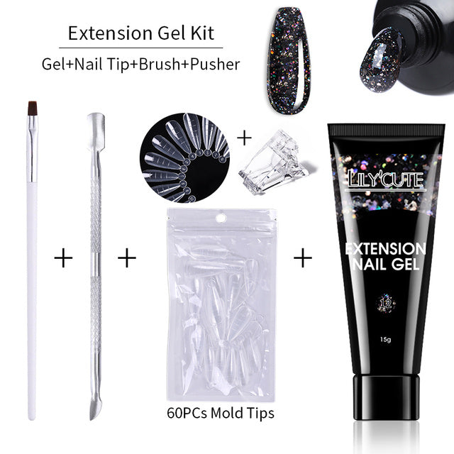 15ml Nail Extension Gel Kit – Soak Off UV Gel for Acrylic Nail Extensions