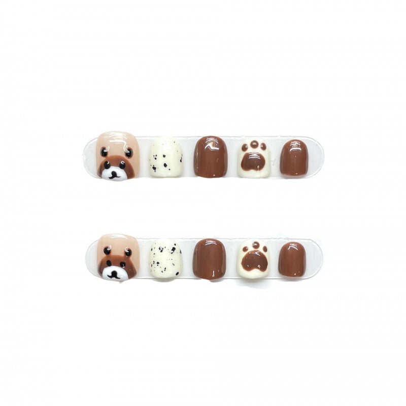 Little Brown Bear Fake Nails and Nail Stickers for Easy, Charming Nail Art