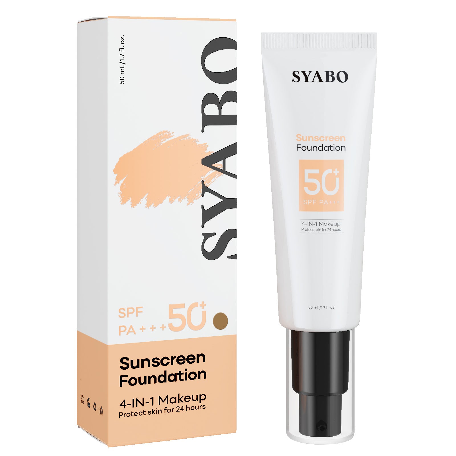 High SPF50 Liquid Foundation with Sun Protection and Smooth, Even Coverage