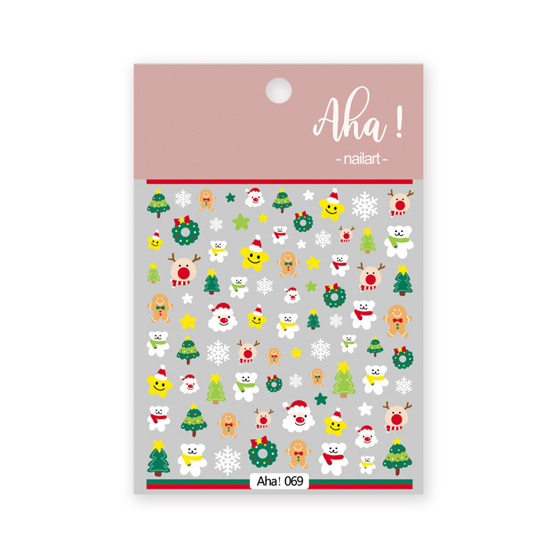 Santa Claus Cartoon Nail Art Stickers – Perfect for Adding Holiday Cheer to Your Nails