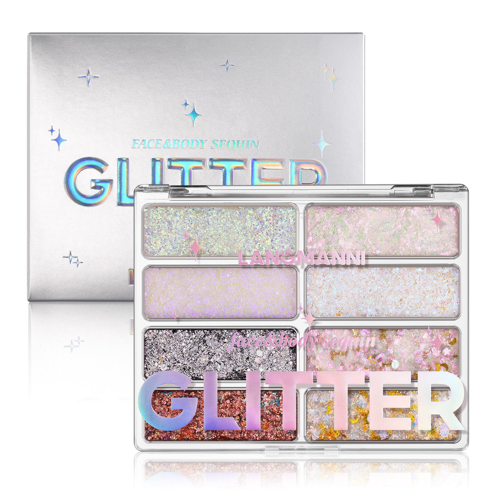 Large Capacity Body Sequins Makeup Palette for Stunning Looks