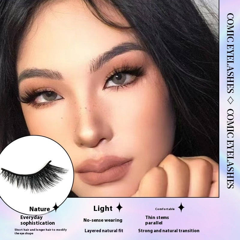 Five Pair Cat Eye Oblique Makeup Eyelashes for Thick, Dramatic Look