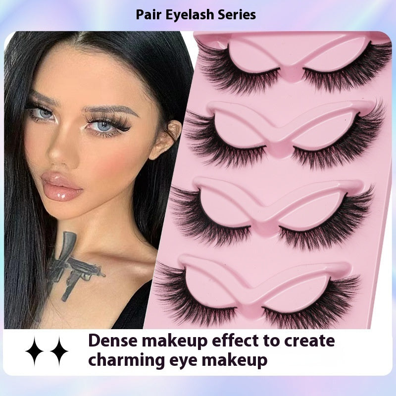 Five Pair Cat Eye Oblique Makeup Eyelashes for Thick, Dramatic Look