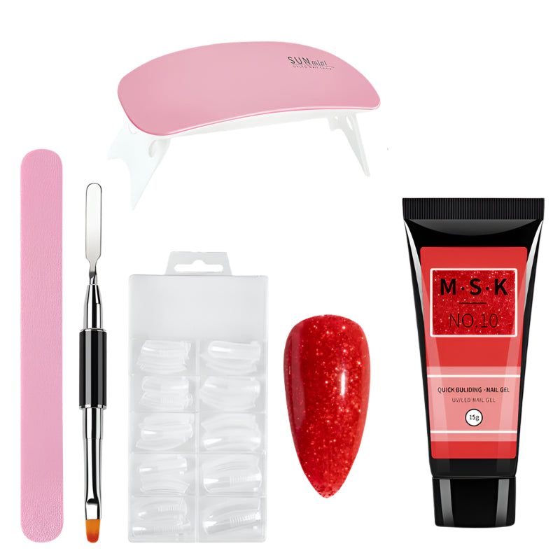 Complete set of nail care and polish supplies