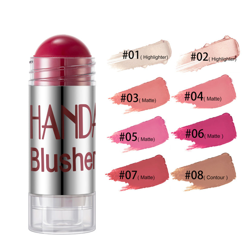 Shimmer Blush Stick - Long-Lasting Highlighter, Bronzer & Contour Cream