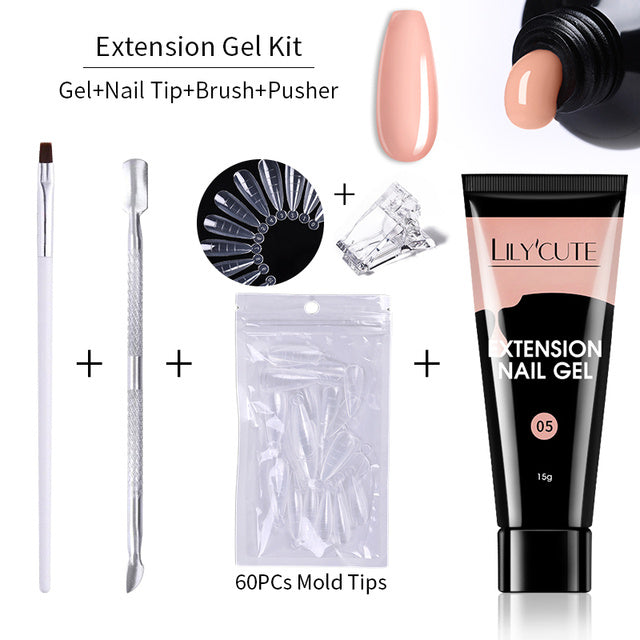 15ml Nail Extension Gel Kit – Soak Off UV Gel for Acrylic Nail Extensions