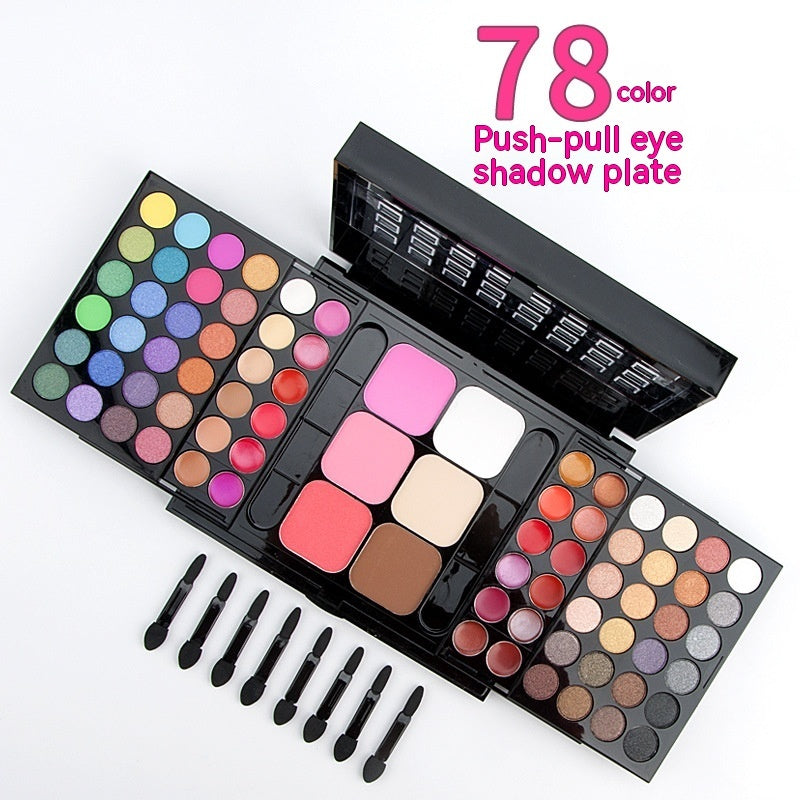 78-Color Makeup Set with Shading Powder and Lipstick