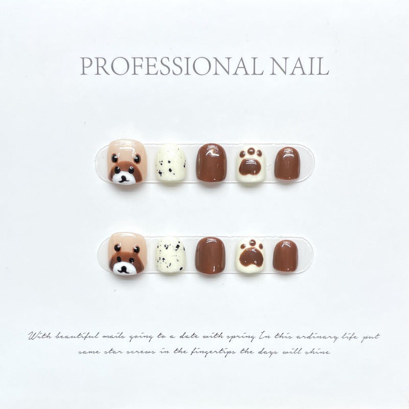 Little Brown Bear Fake Nails and Nail Stickers for Easy, Charming Nail Art