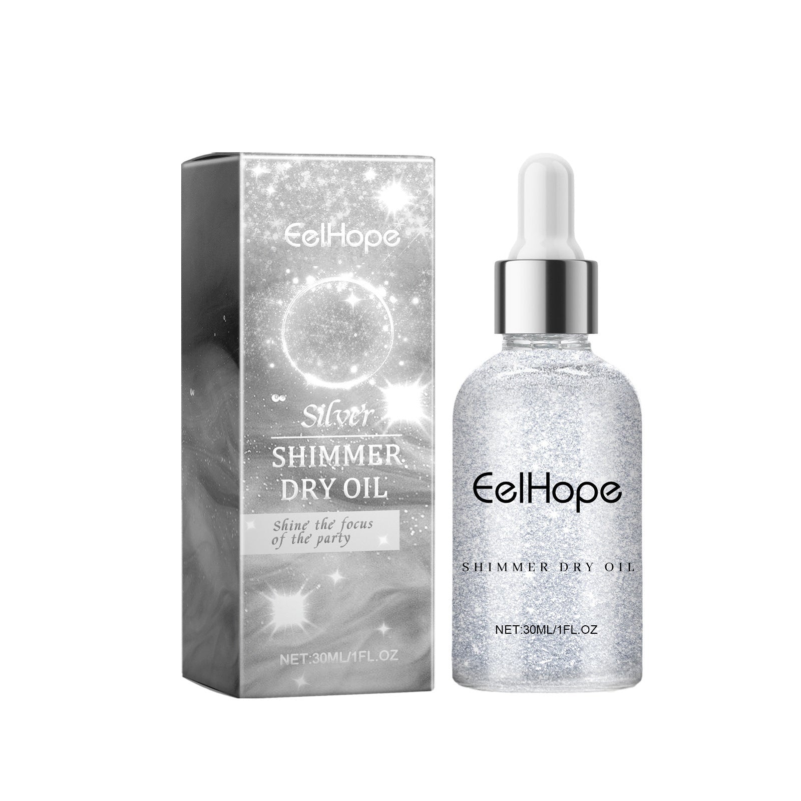 Shimmering Silver Body Oil for Party-Ready Glow