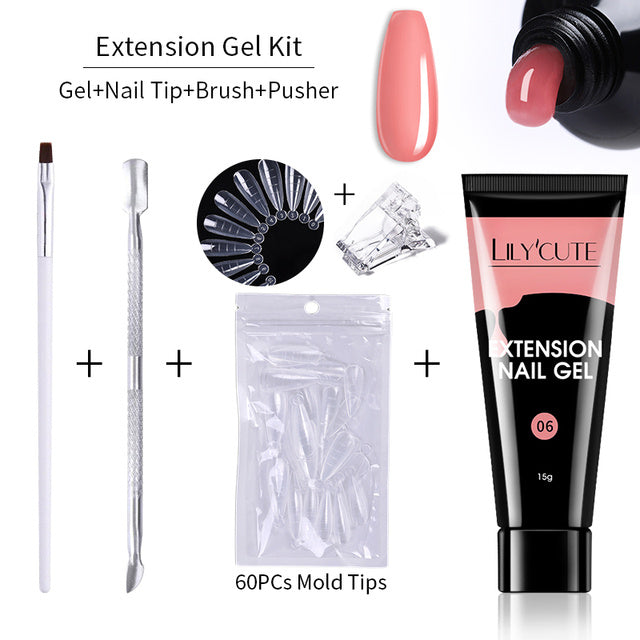 15ml Nail Extension Gel Kit – Soak Off UV Gel for Acrylic Nail Extensions