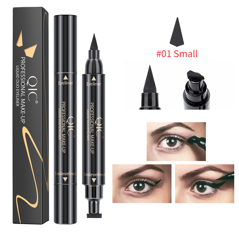 Black eyeliner pencil with a long-lasting color and a triangular piece to define the eye