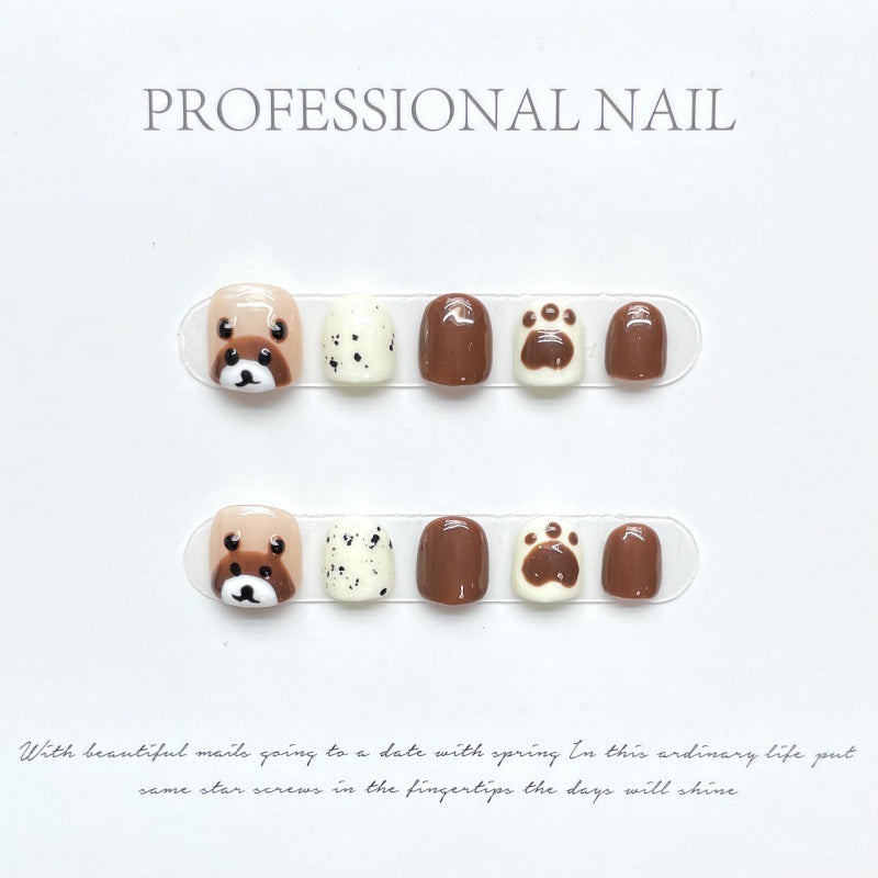 Little Brown Bear Fake Nails and Nail Stickers for Easy, Charming Nail Art